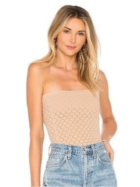 Free People Strapless Beige Knit Tube Top - M/L